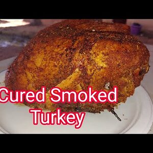 Smoked and cured turkey breast on the Louisiana Grill